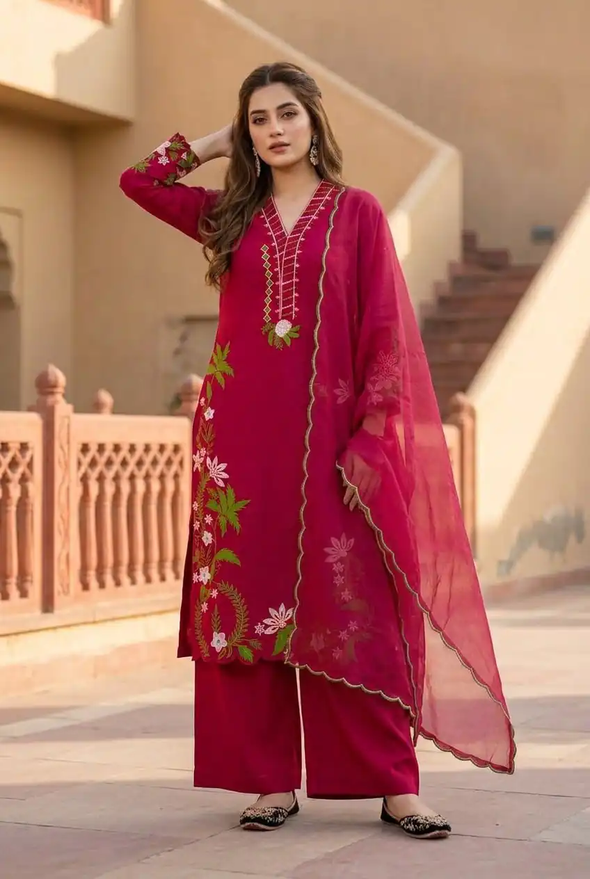 ST 249 Red Roman Silk Salwar Suit with Sequins Work & Embroidery Work. Available at ₹2099 only. Delivery 4-6 Working Days. Shop now. | Jump Suits, Salwar suit, Casual Suits, Creative suits, Designer Suits, Palazzo Suits, Party Wear Suits, Patiala Suits, Straight Suits