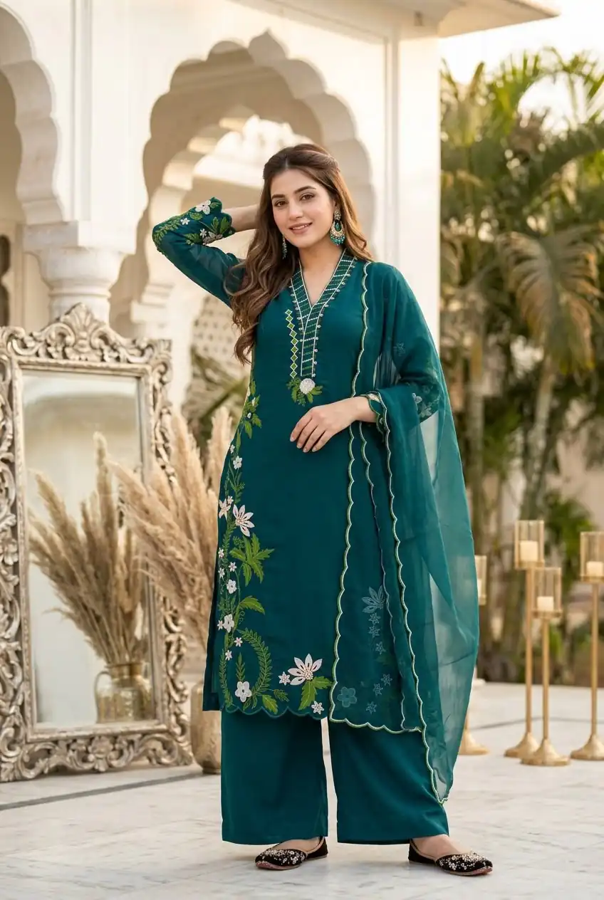 ST 249 Teal Roman Silk Salwar Suit with Sequins Work & Embroidery Work. Available at ₹2099 only. Delivery 4-6 Working Days. Shop now. | Jump Suits, Salwar suit, Casual Suits, Creative suits, Designer Suits, Palazzo Suits, Party Wear Suits, Patiala Suits, Straight Suits