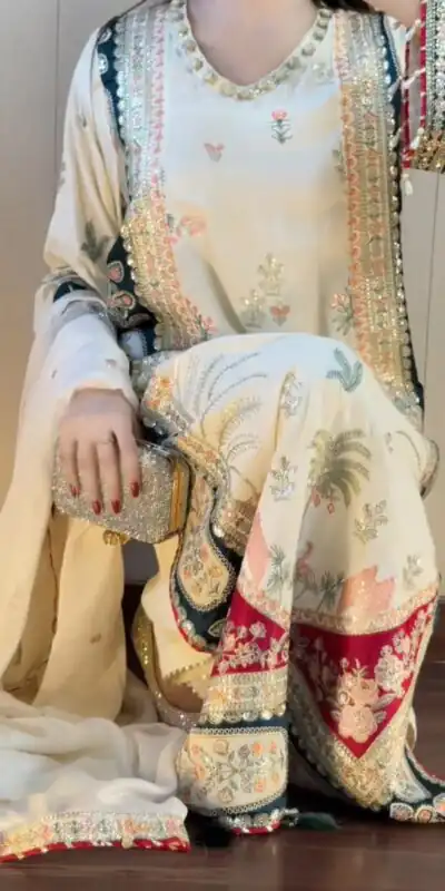 LG 2141 White Star Silk Salwar Suit with Embroidery Work & Sequins Work. Festive Deal ₹2999. Delivery 4-6 Working Days. Shop now. | Jump Suits, Salwar suit, Casual Suits, Creative suits, Designer Suits, Palazzo Suits, Party Wear Suits, Patiala Suits, Straight Suits
