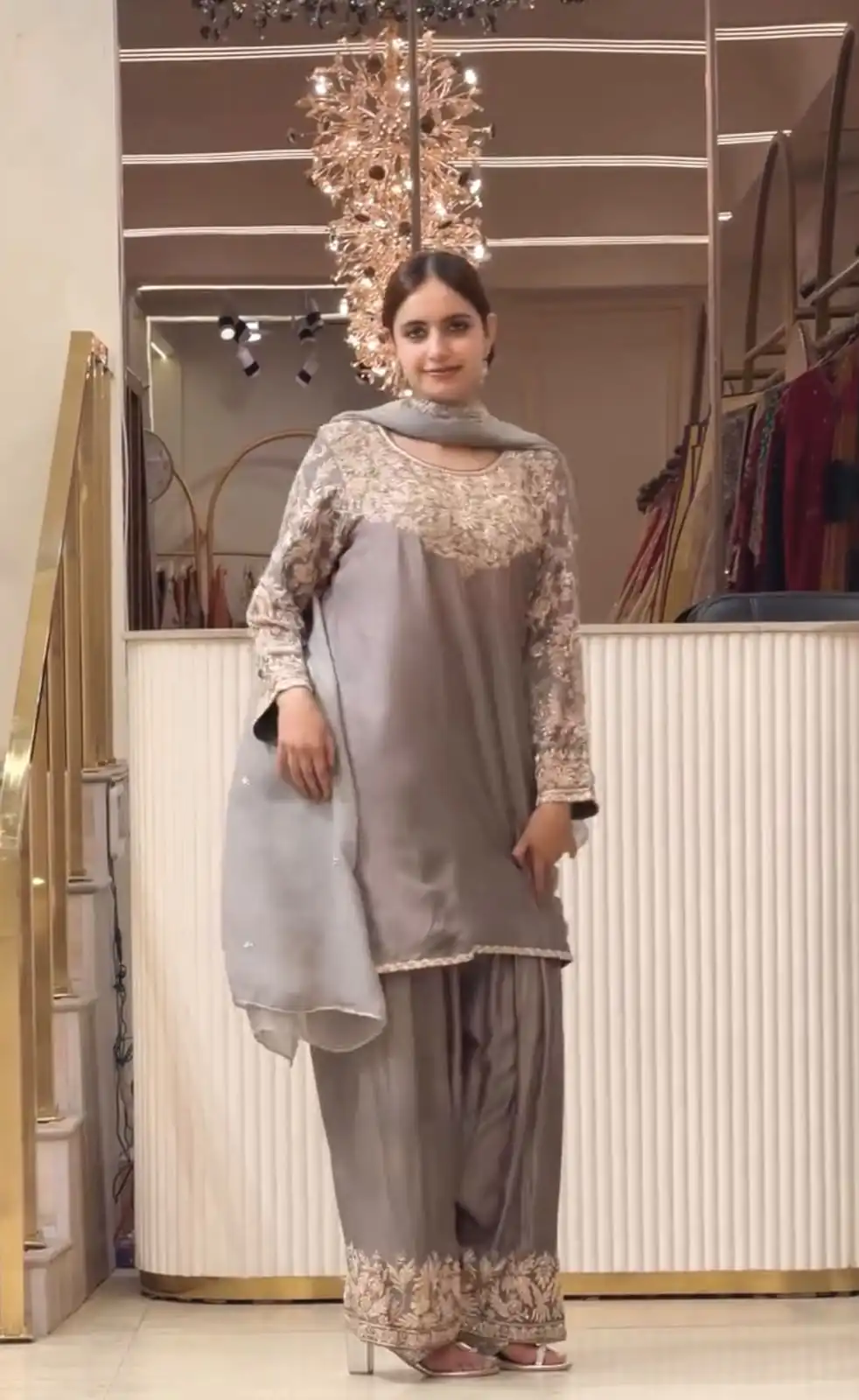 AD 242 Grey Color Chinon Silk Salwar Suit with Embroidery Work. Online Get it for ₹2249. Delivery 4-6 Working Days. Shop now. | Jump Suits, Salwar suit, Casual Suits, Creative suits, Designer Suits, Palazzo Suits, Party Wear Suits, Patiala Suits, Straight Suits