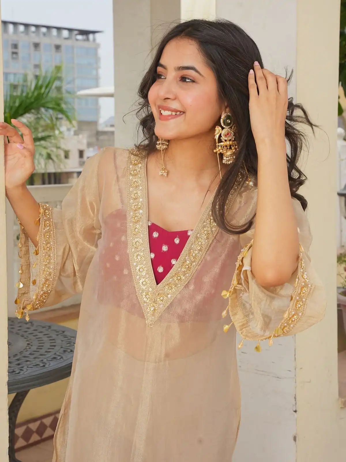 AD 241 Cream in Golden Tissue Embroidery Work & Sequins Work Salwar Suit. Get it for ₹2149. Delivery 4-6 Working Days. Shop now. | Jump Suits, Salwar suit, Casual Suits, Creative suits, Designer Suits, Palazzo Suits, Party Wear Suits, Patiala Suits, Straight Suits