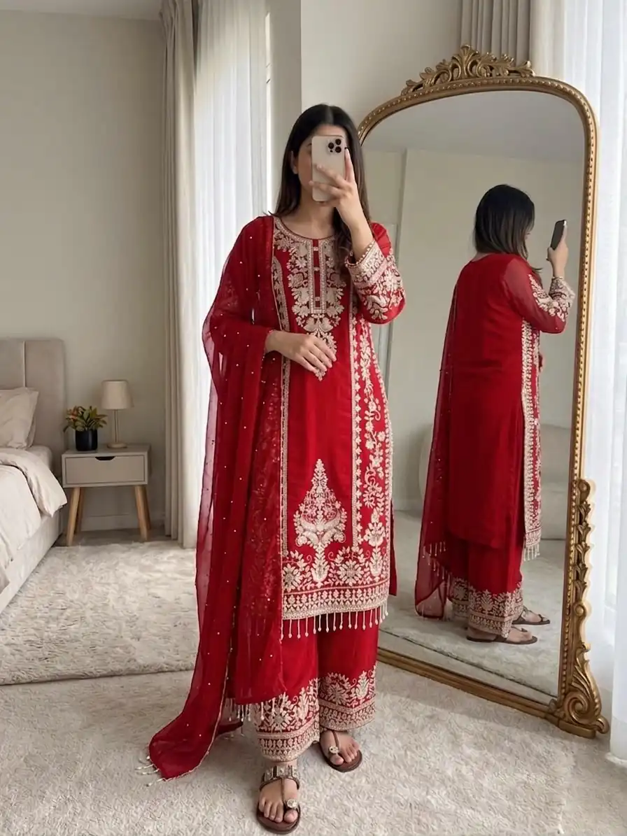 SRK 5365 Pink Faux Georgette Salwar Suit erfect for Wedding, Party, Mehendi, Pongal, Reception – . Available at ₹2449 only. Delivery 4-6 Working Days | Jump Suits, Salwar suit, Casual Suits, Creative suits, Designer Suits, Palazzo Suits, Party Wear Suits, Patiala Suits, Straight Suits