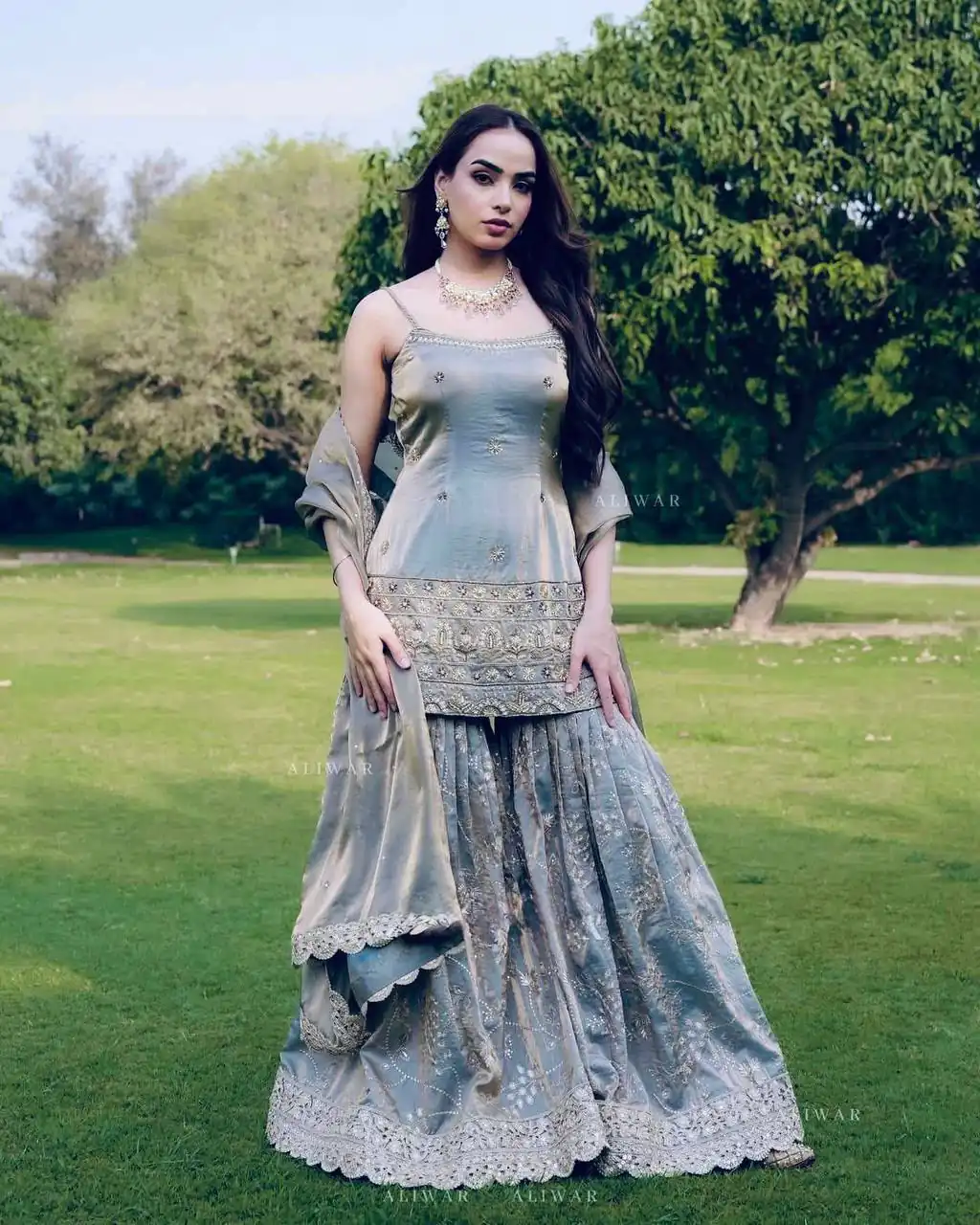 ST 227 Grey in Color Organza Silk Embroidery Work Salwar Suit . Festive Deal ₹2399. Delivery 4-6 Working Days. Online Shop now. | Jump Suits, Salwar suit, Casual Suits, Creative suits, Designer Suits, Palazzo Suits, Party Wear Suits, Patiala Suits, Straight Suits