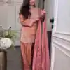 SRK 5367 Peach Embroidery Work & Sequins Work Salwar Suit in Peach Ronald Silk. Get it for ₹2349. Delivery 4-6 Working Days. Shop now. | Jump Suits, Salwar suit, Casual Suits, Creative suits, Designer Suits, Palazzo Suits, Party Wear Suits, Patiala Suits, Straight Suits