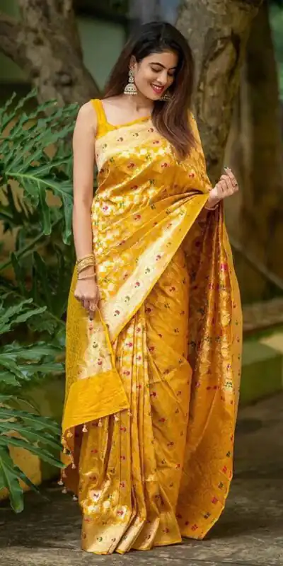 KP 6080 Yellow Soft Lichi Silk Saree with Lace Work & Lace Border. Introductory Price ₹1649. Delivery 4-6 Working Days. Shop now. | Sarees, Bollywood Sarees, Creative Sarees, Designer Sarees, Embroidered Sarees, Ethnic Saree, Modern Digital sarees, Party Wear Sarees