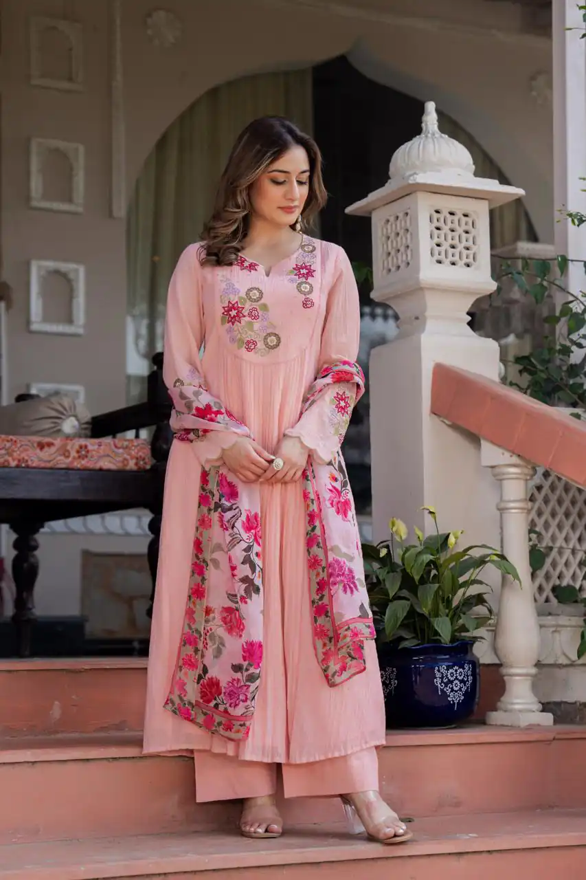 DIVA 166 Peach Mal Chanderi Salwar Suit Perfect for Wedding, Party, Baisakhi, Housewarming, Sangeet – Introductory Price ₹2249. Delivery 4-6 Working D | Jump Suits, Salwar suit, Casual Suits, Creative suits, Designer Suits, Palazzo Suits, Party Wear Suits, Patiala Suits, Straight Suits
