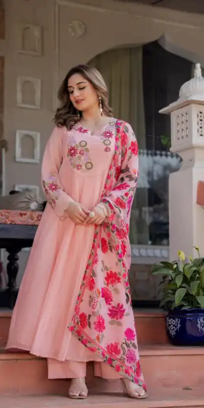 DIVA 166 Peach Mal Chanderi Salwar Suit Perfect for Wedding, Party, Baisakhi, Housewarming, Sangeet – Introductory Price ₹2249. Delivery 4-6 Working D | Jump Suits, Salwar suit, Casual Suits, Creative suits, Designer Suits, Palazzo Suits, Party Wear Suits, Patiala Suits, Straight Suits