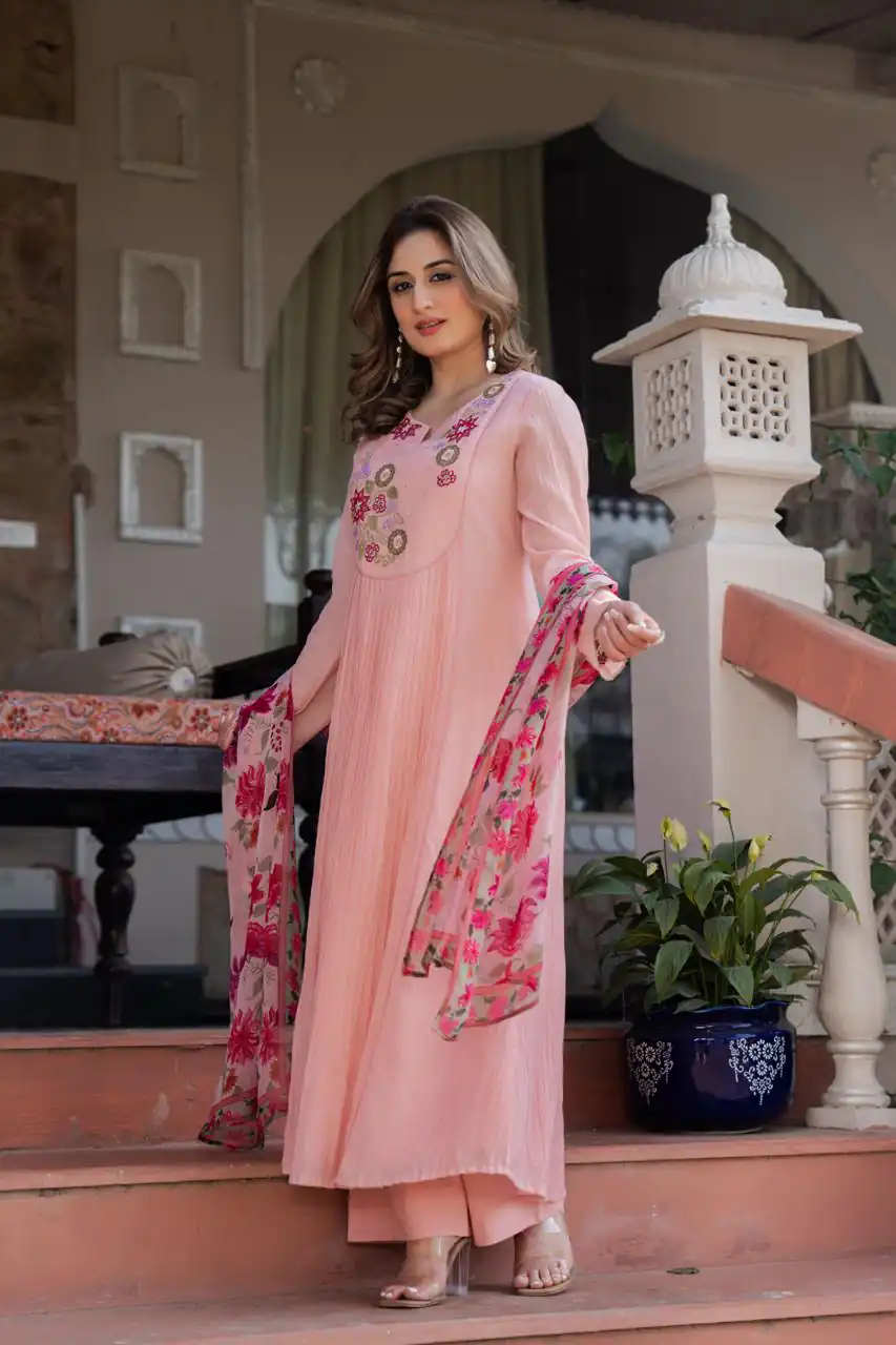 DIVA 166 Peach Mal Chanderi Salwar Suit Perfect for Wedding, Party, Baisakhi, Housewarming, Sangeet – Introductory Price ₹2249. Delivery 4-6 Working D | Jump Suits, Salwar suit, Casual Suits, Creative suits, Designer Suits, Palazzo Suits, Party Wear Suits, Patiala Suits, Straight Suits