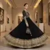 JF 049 Black Georgette Gown with Embroidery Work & Sequins Work. Exclusive Offer ₹2149. Delivery 4-6 Working Days. Shop now. | Gowns, Bollywood Gowns, Creative Gowns, Designer Gowns, Embroidered Gowns, Party Wear Gowns