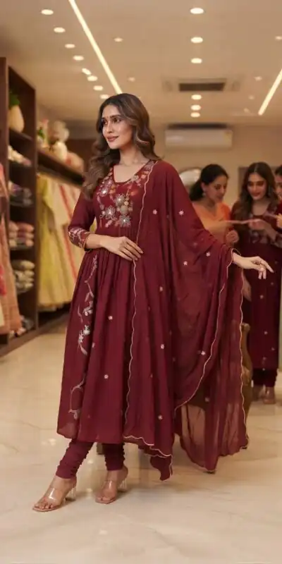 LG 2131 Maroon Mul Chanderi Salwar Suit with Embroidery Work & Sequins Work. Festive Deal ₹2199. Delivery 4-6 Working Days. Shop nowp | Jump Suits, Salwar suit, Casual Suits, Creative suits, Designer Suits, Palazzo Suits, Party Wear Suits, Patiala Suits, Straight Suits