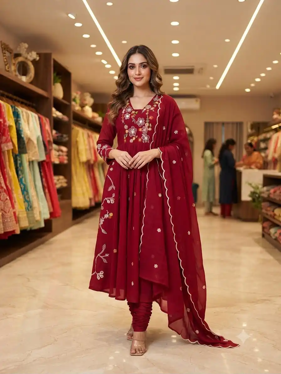LG 2131 Maroon Mul Chanderi Salwar Suit with Embroidery Work & Sequins Work. Festive Deal ₹2199. Delivery 4-6 Working Days. Shop nowp | Jump Suits, Salwar suit, Casual Suits, Creative suits, Designer Suits, Palazzo Suits, Party Wear Suits, Patiala Suits, Straight Suits