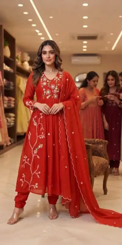 LG 2131 Red Mul Chanderi Salwar Suit with Embroidery Work & Sequins Work. Festive Deal ₹2199. Delivery 4-6 Working Days. Shop nowp | Jump Suits, Salwar suit, Casual Suits, Creative suits, Designer Suits, Palazzo Suits, Party Wear Suits, Patiala Suits, Straight Suits