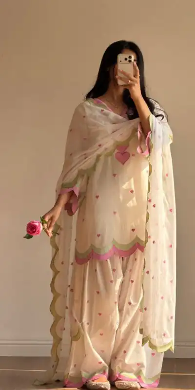 BE 490 White Mul Chanderi Salwar Suit with Embroidery Work & Sequins Work. Festive Deal ₹2399. Delivery 4-6 Working Days. Shop nowp | Jump Suits, Salwar suit, Casual Suits, Creative suits, Designer Suits, Palazzo Suits, Party Wear Suits, Patiala Suits, Straight Suits
