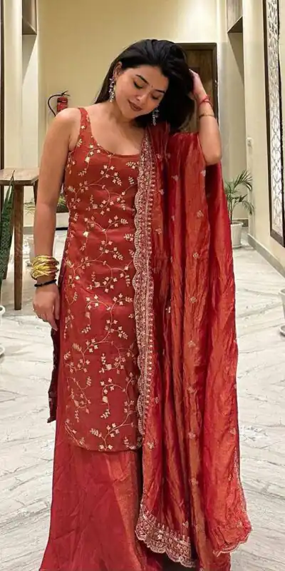 ST 174 Rust Zimmy Silk Salwar Suit Perfect for Wedding, Party, Karwa Chauth, Haldi, Eid – . Special Price ₹1999. Delivery 4-6 Working Days. Shop no | Jump Suits, Salwar suit, Casual Suits, Creative suits, Designer Suits, Palazzo Suits, Party Wear Suits, Patiala Suits, Straight Suits