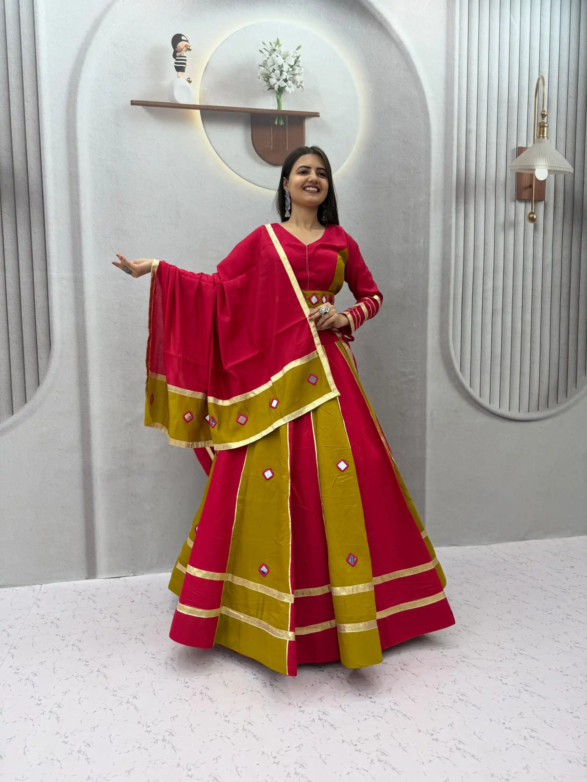 PC 599 Mustered Roman Silk Lehenga Choli Perfect for Wedding, Party, Eid, Reception, Durga Puja Available at ₹2899 only. Delivery 4-6 Working Days. Shop now. | Lehenga, Bollywood Lehenga, Creative Lehenga, Designer Lehenga, Embroidered Lehenga, Party Wear Lehenga
