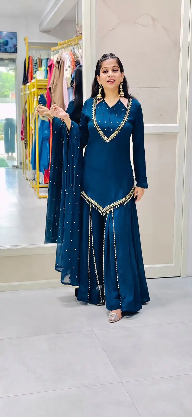 JF 054 Blue Color Roman Silk Salwar Suit with Embroidery Work. Available at ₹2399 only. Delivery 4-6 Working Days. Shop now. | Jump Suits, Salwar suit, Casual Suits, Creative suits, Designer Suits, Palazzo Suits, Party Wear Suits, Patiala Suits, Straight Suits