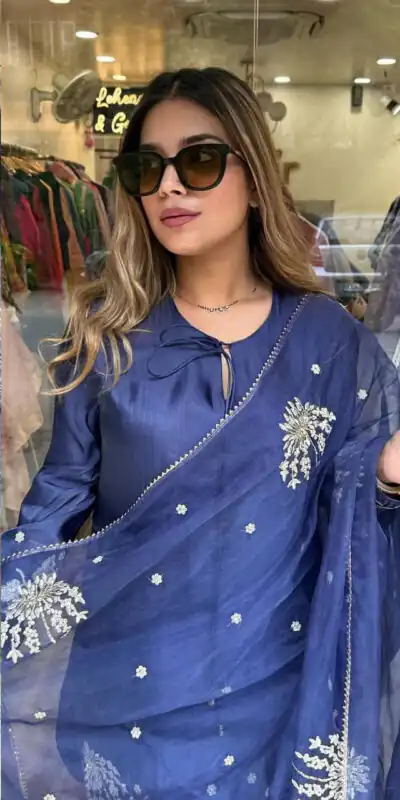 AD 202 Blue in Color Natural Crepe Embroidery Work Salwar Suit . Affordable Price ₹2049. Delivery 4-6 Working Days. Shop now. | Jump Suits, Salwar suit, Casual Suits, Creative suits, Designer Suits, Palazzo Suits, Party Wear Suits, Patiala Suits, Straight Suits