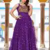 Ram 112 Purple in Colour Faux Georgette Bandhani Print Work Gown. Available at ₹1949 only. Delivery 4-6 Working Days. Shop now. | Gowns, Bollywood Gowns, Creative Gowns, Designer Gowns, Embroidered Gowns, Party Wear Gowns