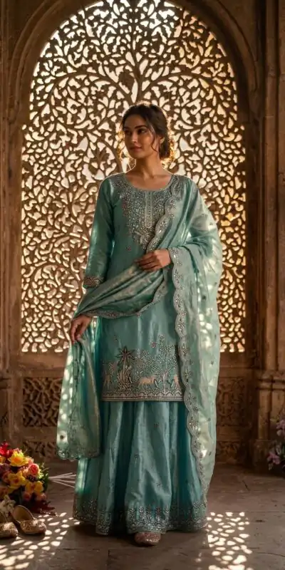WW 1280 Blue Fendy Silk Salwar Suitwith Embroidery Work & Lace Work. Now at just ₹2449. Delivery 4-6 Working Days. Shop now. | Jump Suits, Salwar suit, Casual Suits, Creative suits, Designer Suits, Palazzo Suits, Party Wear Suits, Patiala Suits, Straight Suits