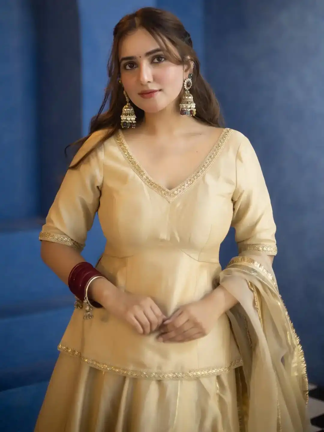 MF 541 Cream Vichitra Silk Salwar Suit with Embroidery Work. Wedding, Party, Festive, Events, Grab it for ₹2449. Delivery 4-6 Working Days. Shop now. | Jump Suits, Salwar suit, Casual Suits, Creative suits, Designer Suits, Palazzo Suits, Party Wear Suits, Patiala Suits, Straight Suits