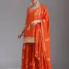 FC 2120 Orange Color chinon Print Silk with Dall Crepe Sharara Suit Wedding, Party, Festive, Events Etc.  Expected Delivery 4-6 Working Days @2399/- | Jump Suits, Salwar suit, Casual Suits, Creative suits, Designer Suits, Palazzo Suits, Party Wear Suits, Patiala Suits, Straight Suits