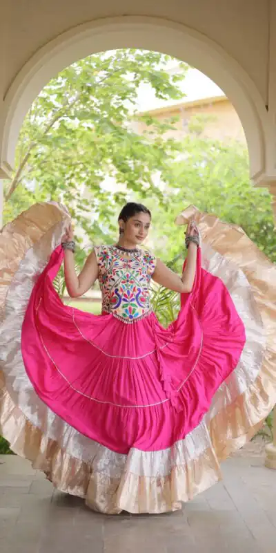 KA 5071 Pink colour Rayon Embroidery Work & Cowrie Work Lehenga Choli . Grab it for ₹2849. Delivery 4-6 Working Days. Shop now. | Lehenga, Bollywood Lehenga, Creative Lehenga, Designer Lehenga, Embroidered Lehenga, Party Wear Lehenga