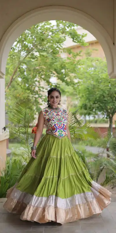 KA 5071 Pista Rayon Embroidery Work & Cowrie Work Lehenga Choli . Grab it for ₹2849. Delivery 4-6 Working Days. Shop now. | Lehenga, Bollywood Lehenga, Creative Lehenga, Designer Lehenga, Embroidered Lehenga, Party Wear Lehenga