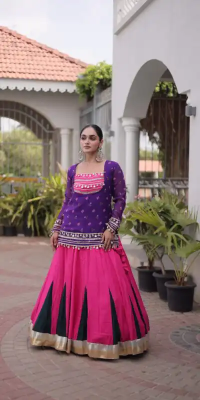 KA 5076 Purple Rayon Embroidery Work & Cowrie Work Lehenga Choli . Grab it for ₹2749. Delivery 4-6 Working Days. Shop now. | Lehenga, Bollywood Lehenga, Creative Lehenga, Designer Lehenga, Embroidered Lehenga, Party Wear Lehenga