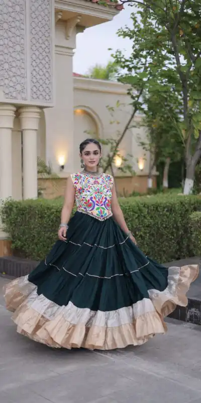 KA 5071 Teal Colour Rayon Embroidery Work & Cowrie Work Lehenga Choli . Grab it for ₹2849. Delivery 4-6 Working Days. Shop now. | Lehenga, Bollywood Lehenga, Creative Lehenga, Designer Lehenga, Embroidered Lehenga, Party Wear Lehenga