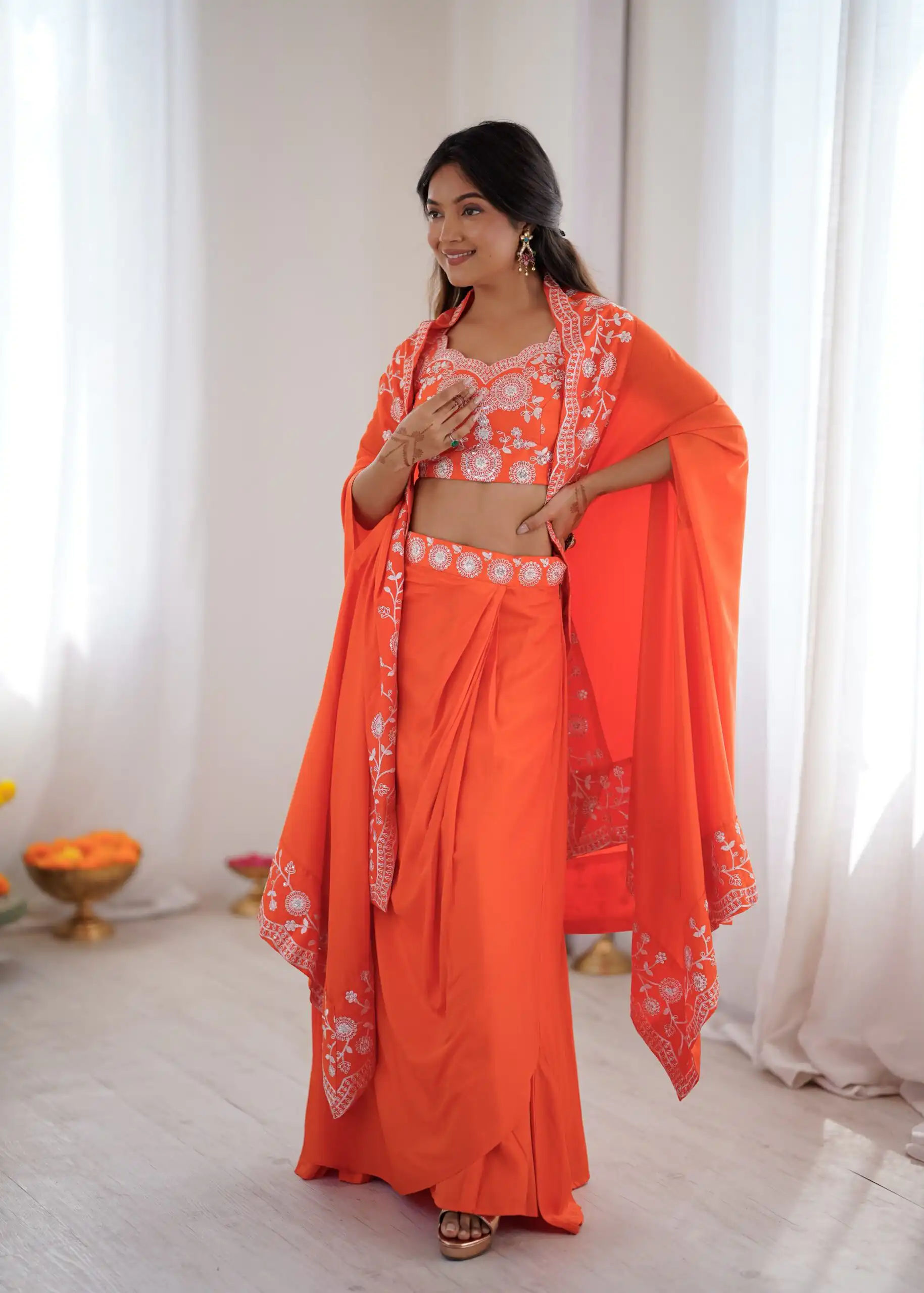 SP 73 Orange French Crep Silk Salwar Suit Perfect for Wedding, Party, Engagement, Baisakhi, Pongal – . Special Price ₹2149. Delivery 4-6 Working Days | Jump Suits, Salwar suit, Casual Suits, Creative suits, Designer Suits, Palazzo Suits, Party Wear Suits, Patiala Suits, Straight Suits