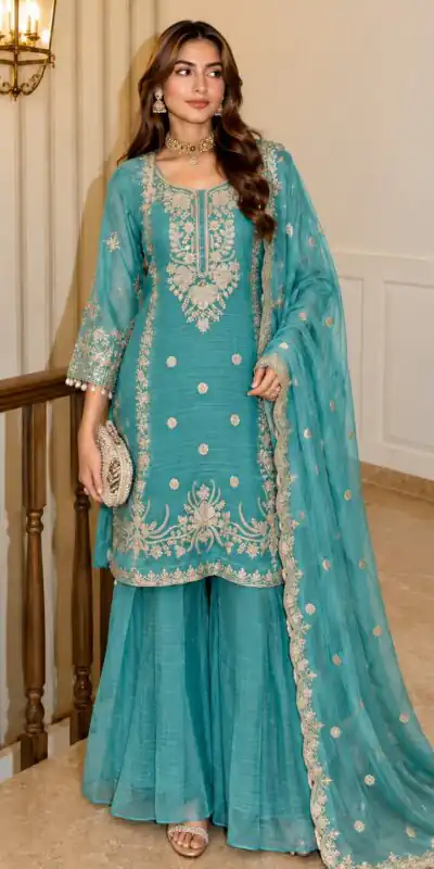 ZB 5077 Blue in Salsa Silk Embroidery Work & Sequins Work Salwar Suit . Get it for ₹2799. Delivery 4-6 Working Days. Shop now. | Jump Suits, Salwar suit, Casual Suits, Creative suits, Designer Suits, Palazzo Suits, Party Wear Suits, Patiala Suits, Straight Suits
