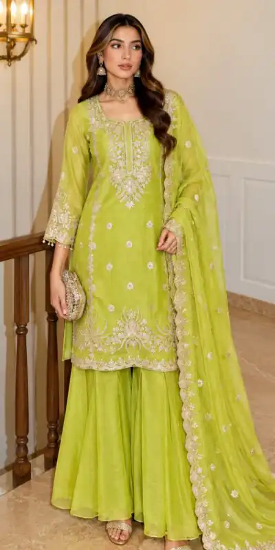 ZB 5077 Mehendi in Salsa Silk Embroidery Work & Sequins Work Salwar Suit . Get it for ₹2799. Delivery 4-6 Working Days. Shop now. | Jump Suits, Salwar suit, Casual Suits, Creative suits, Designer Suits, Palazzo Suits, Party Wear Suits, Patiala Suits, Straight Suits