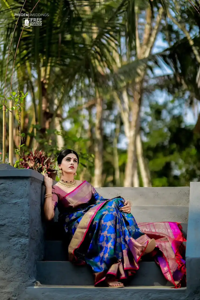 KPR 113 Royal Blue Soft Lichi Silk Saree with Lace Work & Lace Border. Introductory Price ₹1649. Delivery 4-6 Working Days. Shop now. | Sarees, Bollywood Sarees, Creative Sarees, Designer Sarees, Embroidered Sarees, Ethnic Saree, Modern Digital sarees, Party Wear Sarees