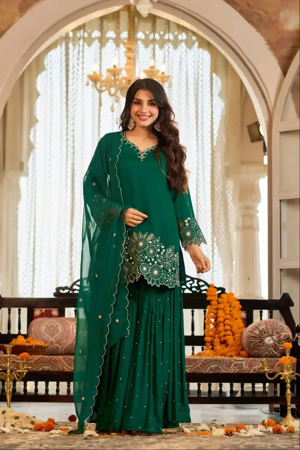 ZB 5079 Green Chinon Silk Salwar Suit with Embroidery Work & Sequins Work. Get it for ₹2199. Delivery 4-6 Working Days. Shop now. | Jump Suits, Salwar suit, Casual Suits, Creative suits, Designer Suits, Palazzo Suits, Party Wear Suits, Patiala Suits, Straight Suits