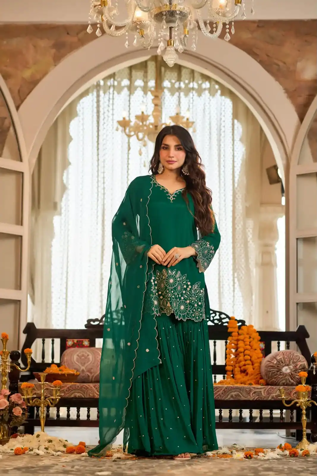ZB 5079 Green Chinon Silk Salwar Suit with Embroidery Work & Sequins Work. Get it for ₹2199. Delivery 4-6 Working Days. Shop now. | Jump Suits, Salwar suit, Casual Suits, Creative suits, Designer Suits, Palazzo Suits, Party Wear Suits, Patiala Suits, Straight Suits