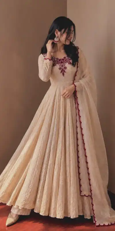 JF 058 Maroon Doremon Crush Gown with Lace Work & Mirror Work. Exclusive Offer ₹2399. Delivery 4-6 Working Days. Shop now. | Gowns, Bollywood Gowns, Creative Gowns, Designer Gowns, Embroidered Gowns, Party Wear Gowns
