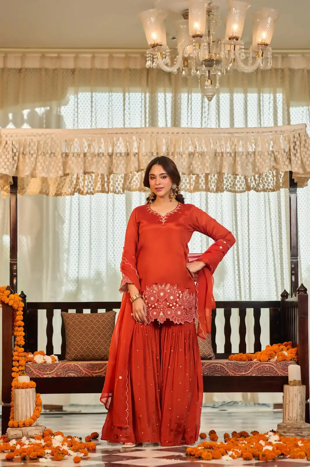 ZB 5079 Rust Chinon Silk Salwar Suit with Embroidery Work & Sequins Work. Get it for ₹2199. Delivery 4-6 Working Days. Shop now. | Jump Suits, Salwar suit, Casual Suits, Creative suits, Designer Suits, Palazzo Suits, Party Wear Suits, Patiala Suits, Straight Suits