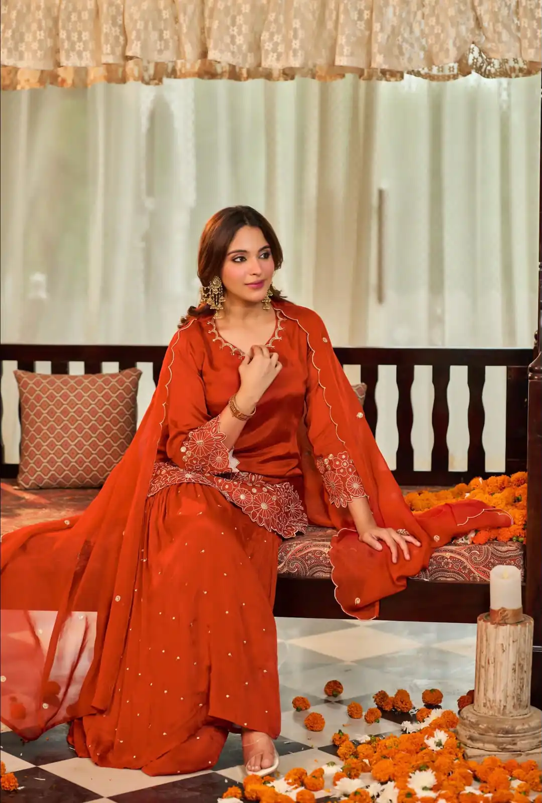 ZB 5079 Rust Chinon Silk Salwar Suit with Embroidery Work & Sequins Work. Get it for ₹2199. Delivery 4-6 Working Days. Shop now. | Jump Suits, Salwar suit, Casual Suits, Creative suits, Designer Suits, Palazzo Suits, Party Wear Suits, Patiala Suits, Straight Suits