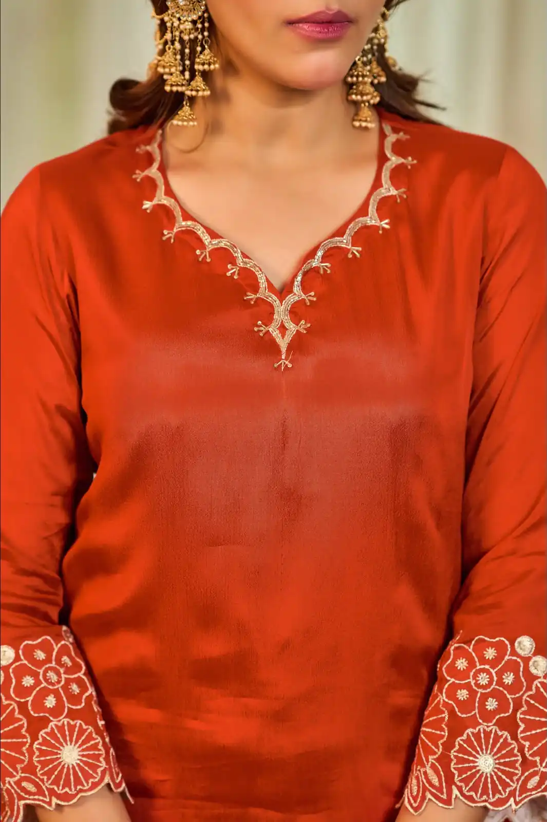 ZB 5079 Rust Chinon Silk Salwar Suit with Embroidery Work & Sequins Work. Get it for ₹2199. Delivery 4-6 Working Days. Shop now. | Jump Suits, Salwar suit, Casual Suits, Creative suits, Designer Suits, Palazzo Suits, Party Wear Suits, Patiala Suits, Straight Suits