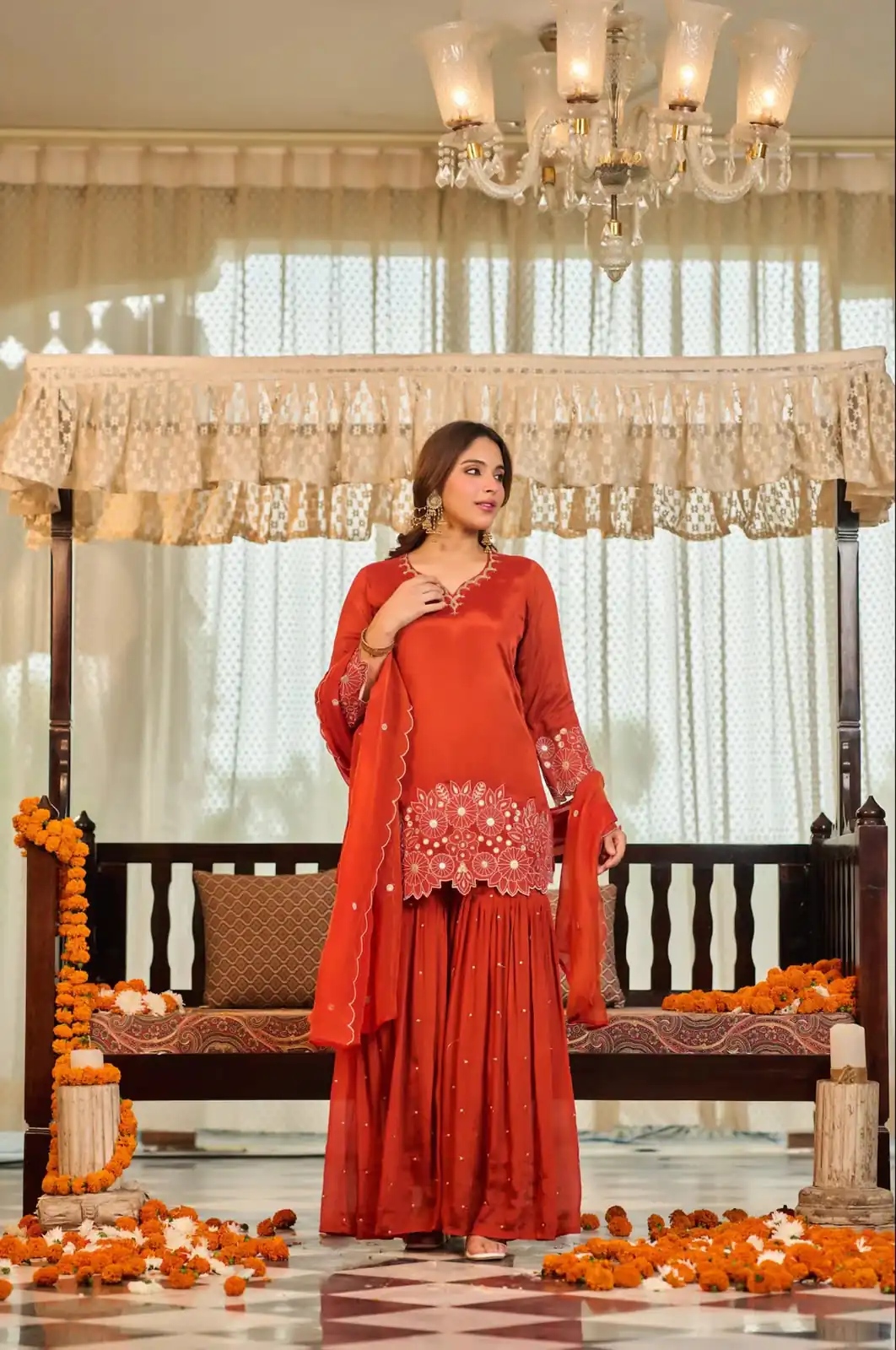 ZB 5079 Rust Chinon Silk Salwar Suit with Embroidery Work & Sequins Work. Get it for ₹2199. Delivery 4-6 Working Days. Shop now. | Jump Suits, Salwar suit, Casual Suits, Creative suits, Designer Suits, Palazzo Suits, Party Wear Suits, Patiala Suits, Straight Suits