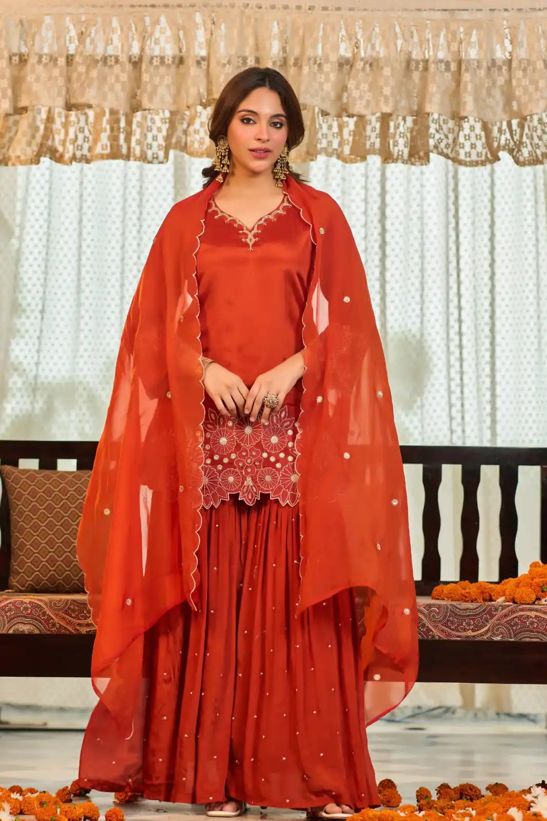 ZB 5079 Rust Chinon Silk Salwar Suit with Embroidery Work & Sequins Work. Get it for ₹2199. Delivery 4-6 Working Days. Shop now. | Jump Suits, Salwar suit, Casual Suits, Creative suits, Designer Suits, Palazzo Suits, Party Wear Suits, Patiala Suits, Straight Suits