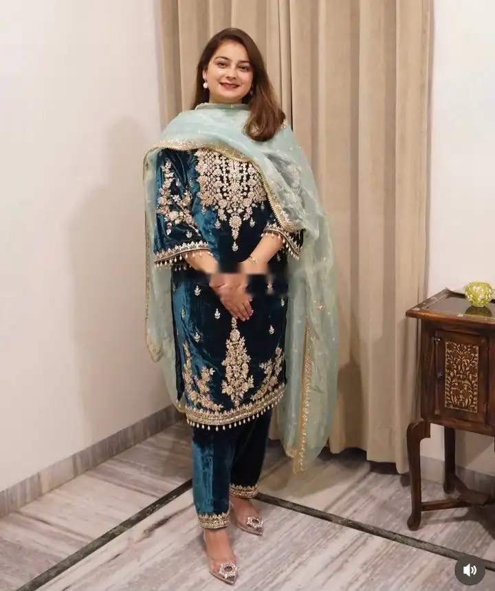 WW 1236 Blue Viscose Velvet Salwar Suit with Embroidery Work & Lace Work. Grab it for ₹2299. Delivery 4-6 Working Days. Shop now. | Jump Suits, Salwar suit, Casual Suits, Creative suits, Designer Suits, Palazzo Suits, Party Wear Suits, Patiala Suits, Straight Suits