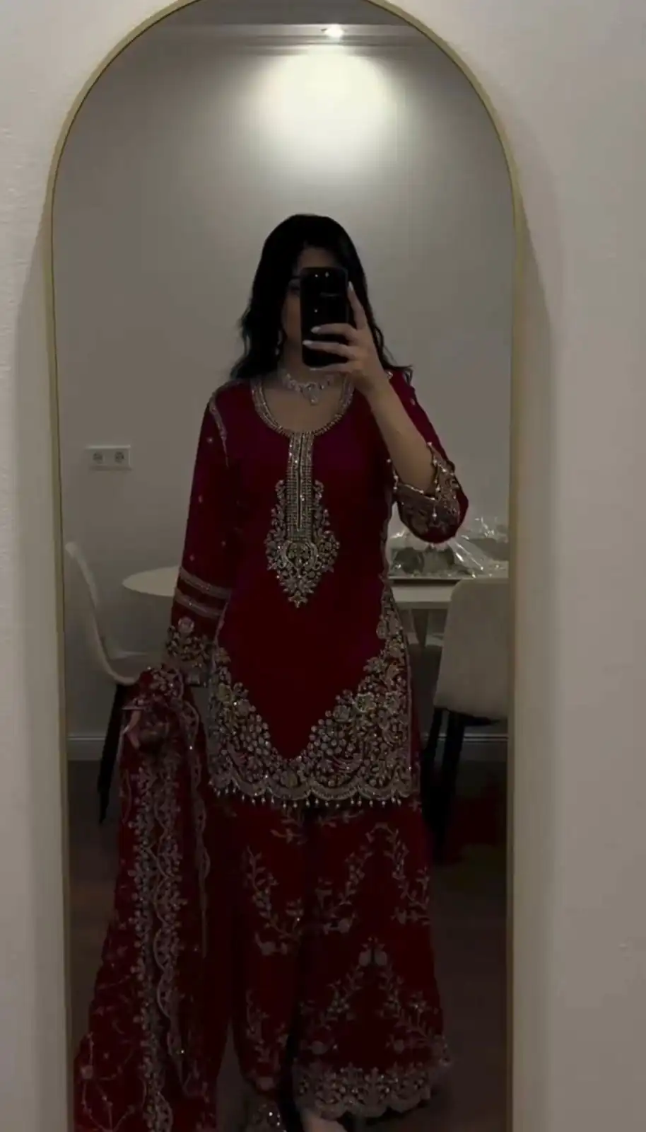 ZSR 3187 Maroon Faux Georgette Salwar Suit with Mirror Work & Embroidery Work. Get it for ₹2349. Delivery 4-6 Working Days. Shop now. | Jump Suits, Salwar suit, Casual Suits, Creative suits, Designer Suits, Palazzo Suits, Party Wear Suits, Patiala Suits, Straight Suits