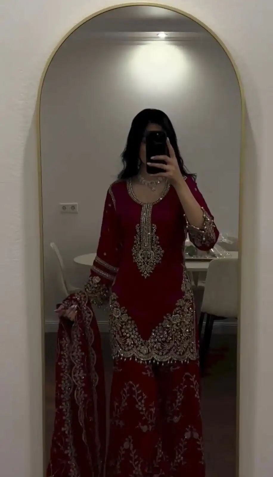 ZSR 3187 Maroon Faux Georgette Salwar Suit with Mirror Work & Embroidery Work. Get it for ₹2349. Delivery 4-6 Working Days. Shop now. | Jump Suits, Salwar suit, Casual Suits, Creative suits, Designer Suits, Palazzo Suits, Party Wear Suits, Patiala Suits, Straight Suits