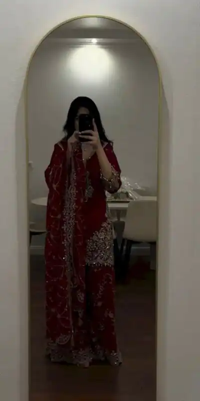 ZSR 3187 Maroon Faux Georgette Salwar Suit with Mirror Work & Embroidery Work. Get it for ₹2349. Delivery 4-6 Working Days. Shop now. | Jump Suits, Salwar suit, Casual Suits, Creative suits, Designer Suits, Palazzo Suits, Party Wear Suits, Patiala Suits, Straight Suits