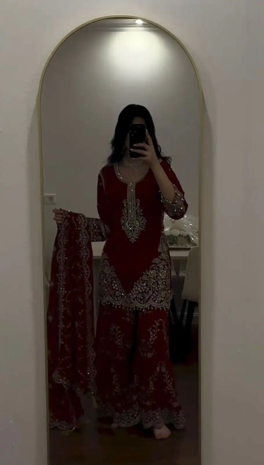 ZSR 3187 Maroon Faux Georgette Salwar Suit with Mirror Work & Embroidery Work. Get it for ₹2349. Delivery 4-6 Working Days. Shop now. | Jump Suits, Salwar suit, Casual Suits, Creative suits, Designer Suits, Palazzo Suits, Party Wear Suits, Patiala Suits, Straight Suits