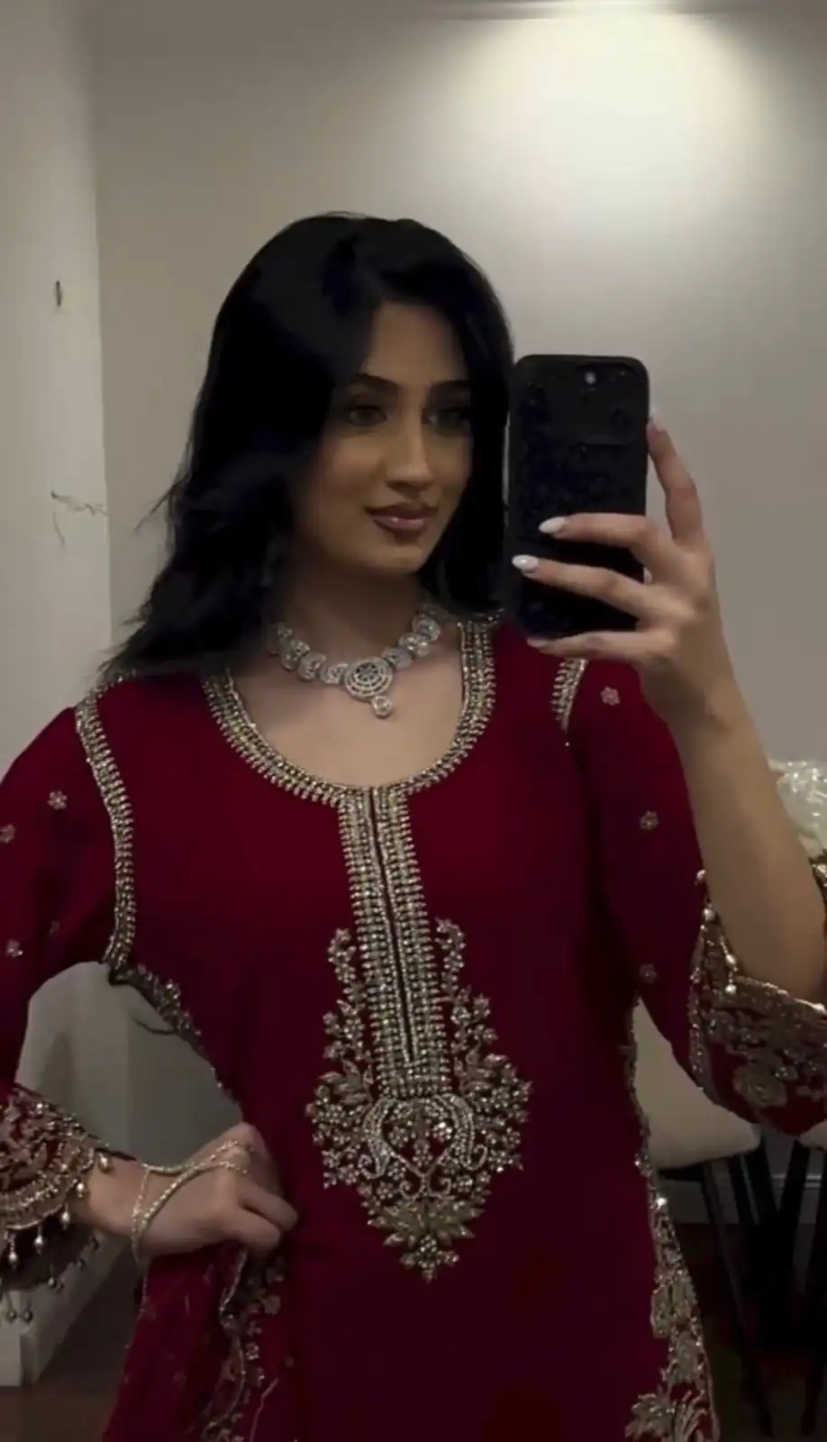 ZSR 3187 Maroon Faux Georgette Salwar Suit with Mirror Work & Embroidery Work. Get it for ₹2349. Delivery 4-6 Working Days. Shop now. | Jump Suits, Salwar suit, Casual Suits, Creative suits, Designer Suits, Palazzo Suits, Party Wear Suits, Patiala Suits, Straight Suits
