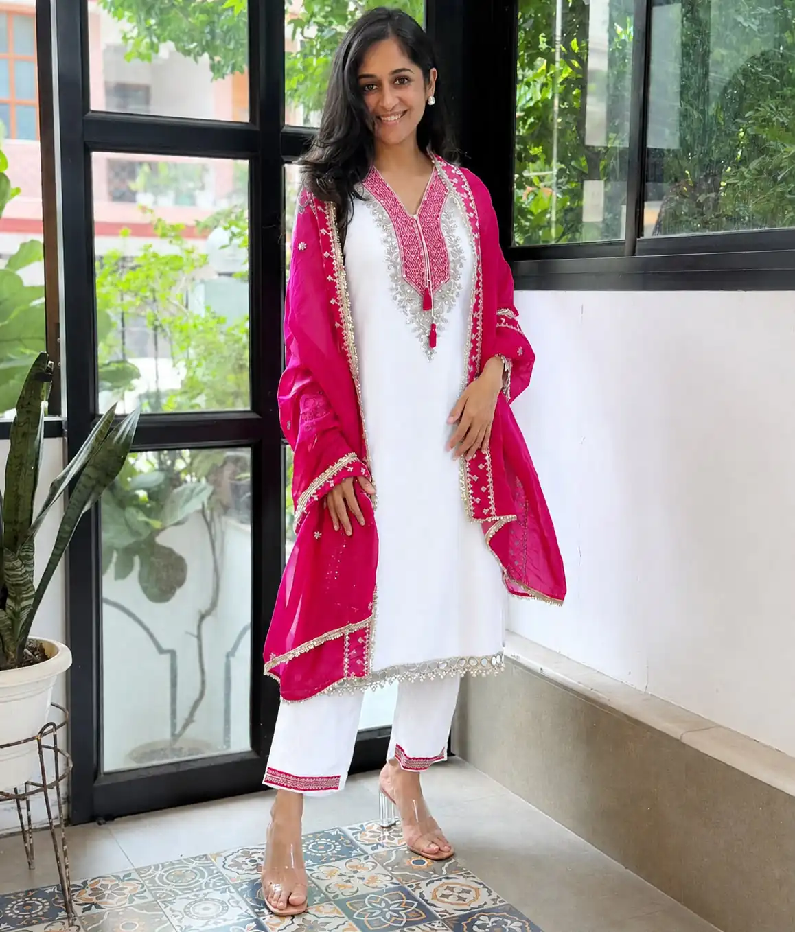 ZSR 3190 White Color Chinon Silk Embroidery Work Salwar Suit . Get it for ₹2349. Delivery 4-6 Working Days. Online Shop now. | Jump Suits, Salwar suit, Casual Suits, Creative suits, Designer Suits, Palazzo Suits, Party Wear Suits, Patiala Suits, Straight Suits