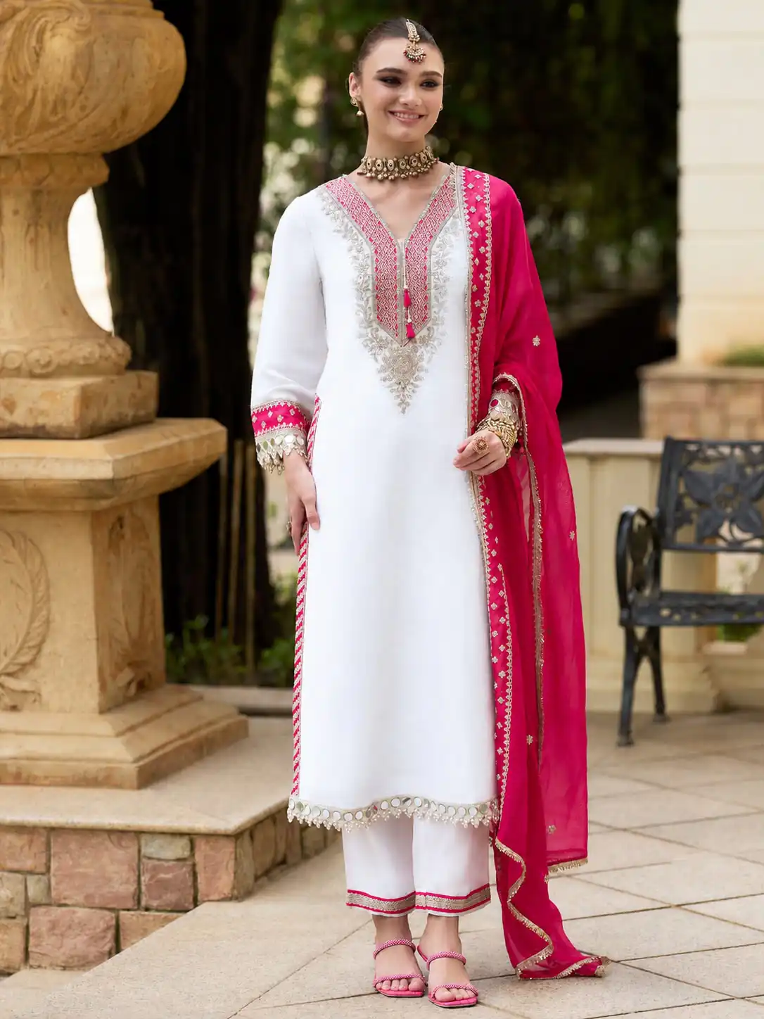 ZSR 3190 White Color Chinon Silk Embroidery Work Salwar Suit . Get it for ₹2349. Delivery 4-6 Working Days. Online Shop now. | Jump Suits, Salwar suit, Casual Suits, Creative suits, Designer Suits, Palazzo Suits, Party Wear Suits, Patiala Suits, Straight Suits