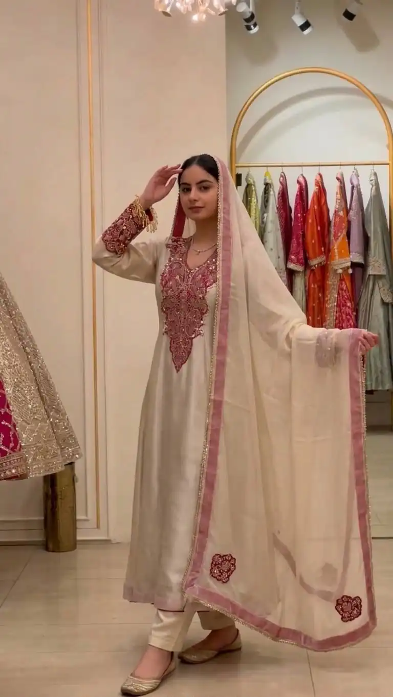 KF 1734 Pink Soft Organza Salwar Suit with Embroidery Work & Cut Work. Available at ₹2249 only. Delivery 4-6 Working Days. Shop now. | Jump Suits, Salwar suit, Casual Suits, Creative suits, Designer Suits, Palazzo Suits, Party Wear Suits, Patiala Suits, Straight Suits